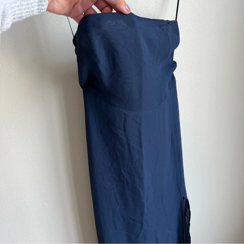 Reformation Navy Ingrid Strapless Maxi Dress, Size 0 - Picture 3 of 8